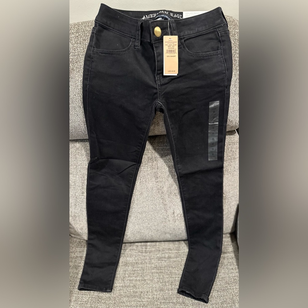 American Eagle Super Low Jegging Black size: OS